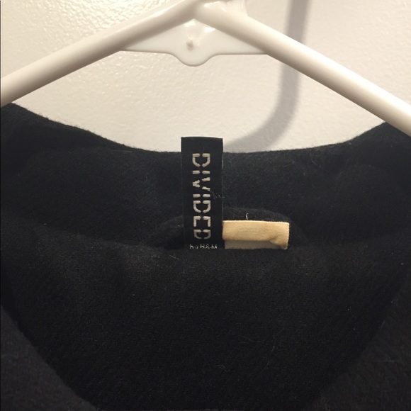 H & M black Wool blend coat size 2 - Picture 3 of 7